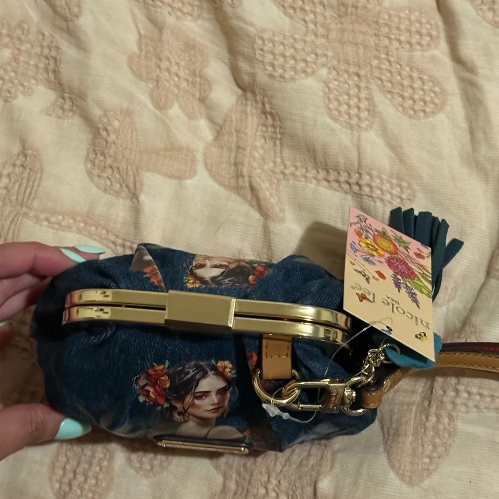 Nicole Lee Denim Blue  Wristlet - Picture 3 of 7
